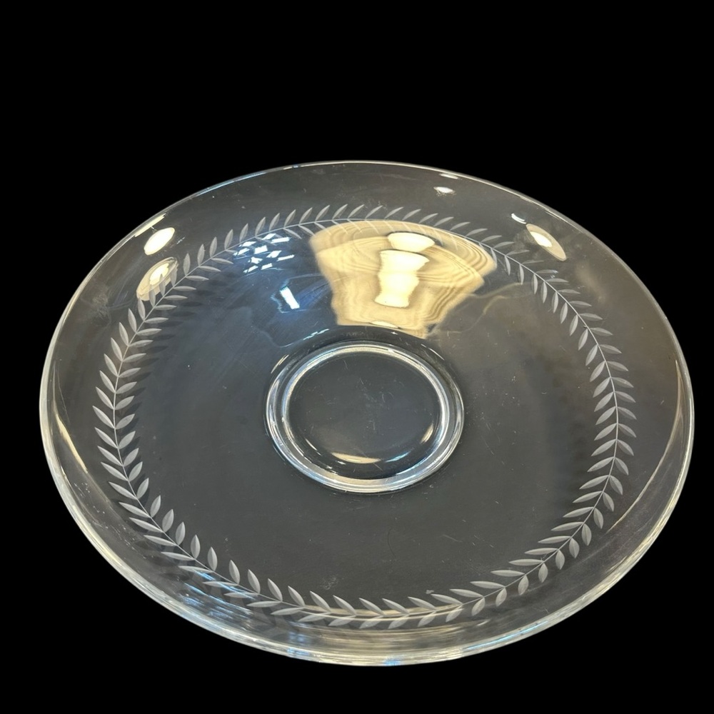 Fostoria Sceptre Centerpiece Console Serving Bowl Etched Glass 12.75” VTG